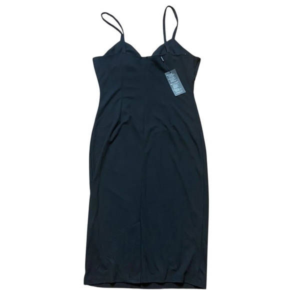 Homeyee MIDI Sundress Size 8 Black Stretch Bodycon Sweetheart Neck Party Stretch - Picture 4 of 14